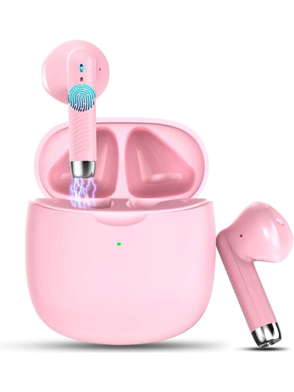 Wireless Deep Pink Stereo Bass Ear Noise Cancelling Mic 32H Bluetooth 5.4 Earbud